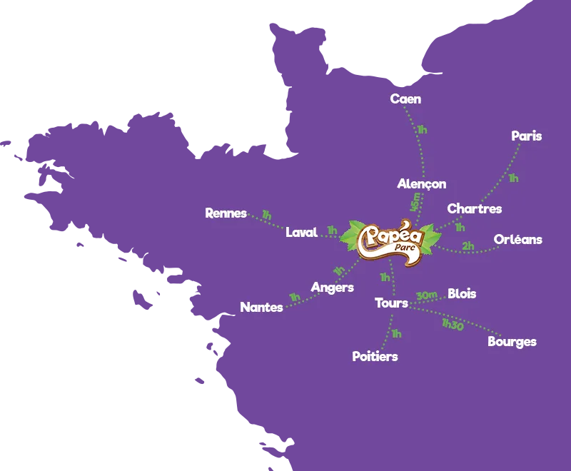 Carte comment venir à Papéa parc