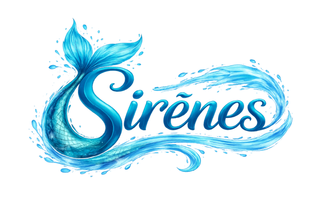 Logo aquatique Sirènes avec queue de sirène